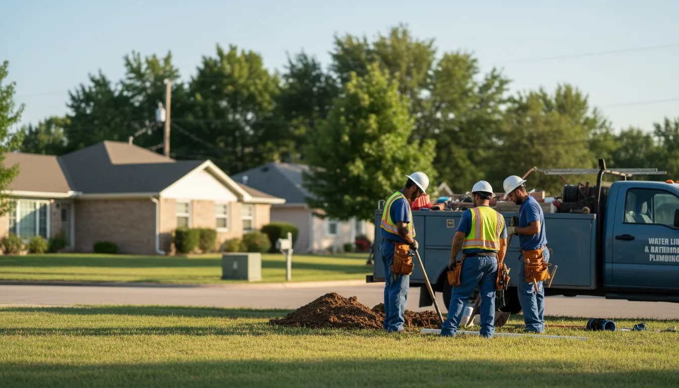 Residential water line and bathroom plumbing service in Saint Elmo, IL
